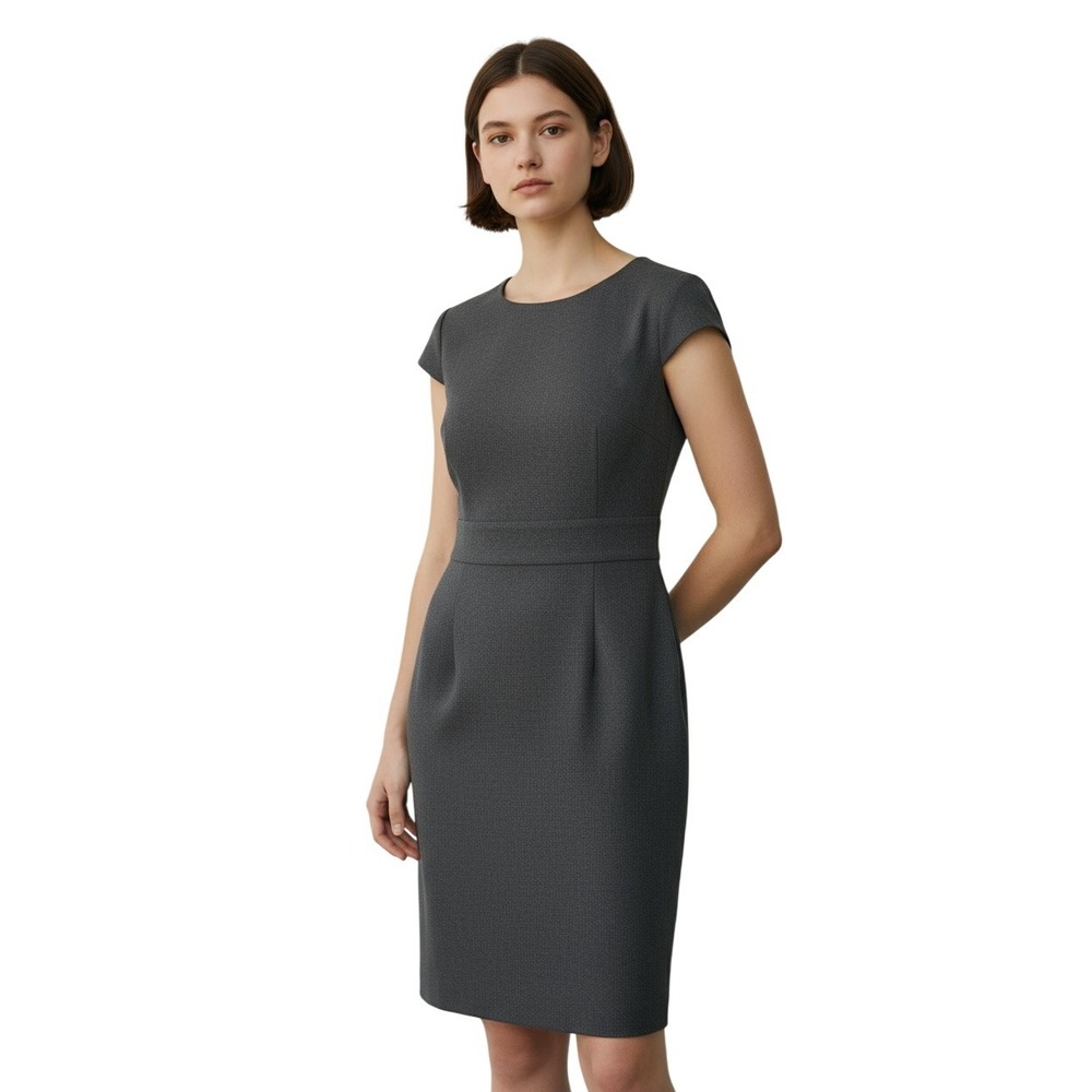 The Limited Charcoal Grey Lined Washable Sleeveless Sheath Dress 12 Dark Girl